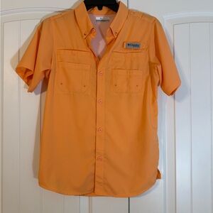 Columbia Orange Lightweight Button Down Shirt